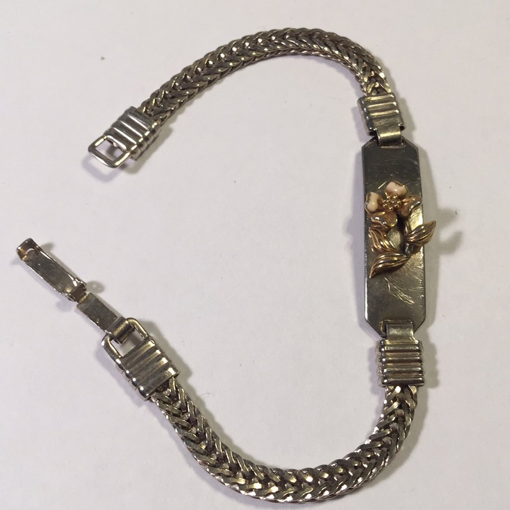 Vintage Delma Silver Bracelet With Flower